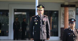 Wakapolresta Banyuwangi, AKBP Dewa Putu Wakapolresta Banyuwangi, AKBP  Dewa Putu  Eka , S.I.K., M.H., bertindak sebagai inspektur upacara.