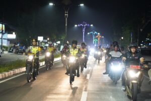 Polres Mojokerto Laksanakan Patroli skala besar dalam rangka Harkamtibmas Jelang Pemilu 2024
