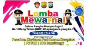 Meriahkan HUT Bhayangkara ke-78, PW FRN DPC Banyuwangi, Gelar Lomba Adzan dan Mewarnai di Pantai Marina Boom