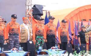 Apel Gelar Pasukan dan Peralatan BPBD,  di Pantai Marina Boom Banyuwangi