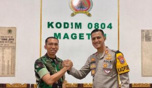 Sinergitas TNI-Polri Kapolres Magetan dan Dandim Jalin Silaturahmi Siap Kawal Pilkada 2024