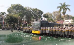 Polres Malang Gelar Simulasi Sispamkota Pengamanan Pilkada 2024