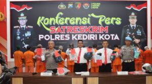 Polres Kediri Kota Ungkap 8 Kasus Pengeroyokan Hingga Curanmor Selama Bulan Juli 2024