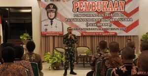 Dandim 0825/Banyuwangi Berikan Pembekalan Materi Wawasan Kebangsaan Kepada Calon Pasukan Pengibar Bendera Pusaka Kabupaten Banyuwangi Tahun 2024