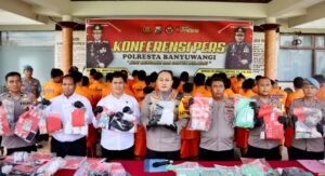 Polresta Banyuwangi Amankan 43 Tersangka dan 1,59 Kg Barang Bukti selama Operasi Tumpas Narkoba Semeru 2024