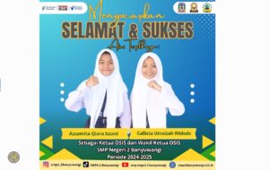 Pesta Demokrasi di SMPN 2 Banyuwangi, Azzamita Qiara Terpilih Sebagai Ketua OSIS Baru