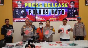 Kurang Dari 12 Jam Polres Batu Berhasil Amankan Tersangka Penembakan Tukang Bakso