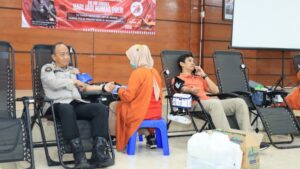 Sambut Hari Jadi Humas Polri ke – 73 Polda Jatim Gelar Donor Darah