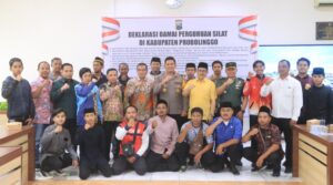 Harkamtibmas Pilkada 2024 Perguruan Silat Gelar Ikrar Kesepakatan dan Komitmen Damai di Mapolres Probolinggo