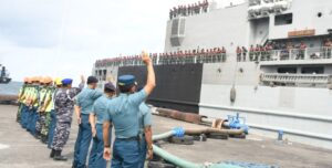 LANAL BANYUWANGI LEPAS KEBERANGKATAN SATGAS JALA WIRA YUDHA XXIII/2025 SELESAI KEGIATAN DI KABUPATEN BANYUWANGI.