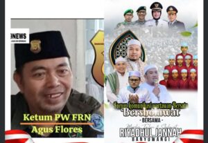 Agus Flores Hadiri Sholawatan Akbar FKWB dalam Peringatan Hari Pers Nasional 2025 di Banyuwangi