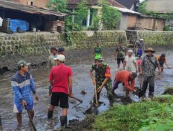 Giat Babinsa Desa Alas Malang : Karya Bakti Aliran Irigasi Sungai Badeng
