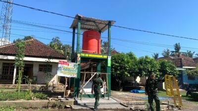Dukung Ketahanan Air, Koramil 0825/11 Pesanggaran Rampungkan Pembangunan Tandon Program TNI Manunggal Air