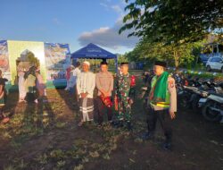 Anggota Koramil 0825/05 Kalibaru Laksanakan Pengamanan Sholat Idul Adha 1446 H, Ratusan Jamaah Penuh Lapangan Kompi Koramil