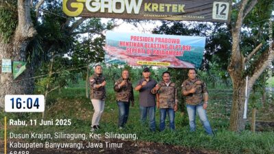 Ormas GRIB JAYA Desak Presiden Hentikan Blasting PT BSI di Gunung Tumpangpitu