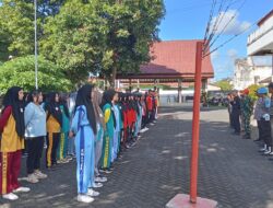 Bati Wanwil Koramil 0825/14 Kabat, Laksanakan Kegiatan Seleksi Terakhir Paskibra Kecamatan Kabat Tahun 2025