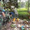 Aksi Produktif Kodim 0825/Banyuwangi Bersama Sungai Watch Bersihkan Sampah di Sungai Alas Malang