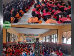 Anggota Koramil 0825/20 Songgon Produktif Berikan Materi Wasbang Dan PBB Dalam MPLS SMP Negeri 3 Satu Atap Songgon