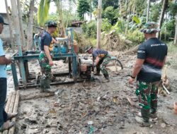 Air Sumur Bor Mulai Mengalir, TMMD ke-125 Kodim 0825/Banyuwangi Bangun Penampungan dan MCK