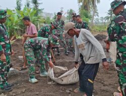 Gotong Royong TNI dan Warga Warnai Pembangunan Jembatan TMMD di Siliragung