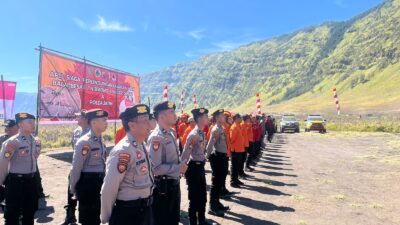 Polres Probolinggo Bersama Balai Besar TNBTS Gelar Apel Siaga Antisipasi Karhutla di Musim Kemarau