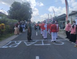 Babinsa Serka Hadi Wiyono Dampingi Gerak Jalan Pelajar MI Semarakkan HUT RI ke-80 di Bangorejo