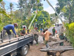 Satgas TMMD ke-125 Kodim 0825/Banyuwangi Bangun Jembatan Penghubung di Siliragung