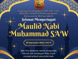 DPC PW-Fast Respon Counter Polri Banyuwangi Sampaikan Ucapan Selamat Maulid Nabi Muhammad SAW 1447 H