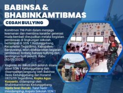 Cegah Bullying, Babinsa Koramil 0825/09 Tegaldlimo, Gelar Pembinaan Karakter di SDN 1 Kedunggebang