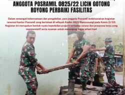 Renovasi Kantor Posramil Berjalan Lancar, Anggota Posramil 0825/22 Licin Gotong Royong Perbaiki Fasilitas