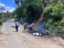 Aksi Cepat Tanggap Polres Probolinggo Tangani Tanah Longsor di Jalur Bromo