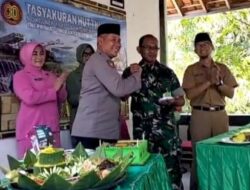 Polsek Kabat Beri Kejutan Tumpeng ke Koramil 0825/14 Kabat, Wujud Soliditas TNI-Polri di HUT ke-80 TNI