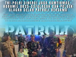 TNI-Polri Sinergi Jaga Kamtibmas, Koramil 0825-03/Glagah dan Polsek Glagah Gelar Patroli Bersama