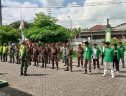 Sinergitas Anggota Koramil Genteng Dan Banser Laksanakan Apel Dan Patroli Gabungan Di Wilayah Kecamatan Genteng