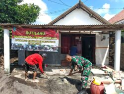 BABINSA PURWOHARJO BERSAMA MASYARAKAT GOTONG ROYONG SELESAIKAN RENOVASI RUMAH WARGA TIDAK MAMPU MELALUI PROGRAM RUTILAHU
