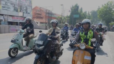 Polres Pasuruan Bersama Toga Tomas dan Komunitas Gelar Touring Bersholawat Untuk Kamseltibcarlantas