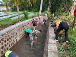 Koramil 0825/20 Songgon dan Warga Bedewang Kompak Gelar Karya Bhakti Bersihkan Irigasi dan Perbaiki Jalan Desa