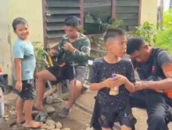 Brimob Polri Laksanakan Trauma Healing Anak Terdampak Bencana di Kabupaten Agam