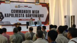 Kapolresta Banyuwangi, Kombes Pol. Dr. Rofiq Ripto Himawan, memaparkan Commander Wish tahun 2026