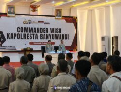 Kapolresta Banyuwangi, Kombes Pol. Dr. Rofiq Ripto Himawan, memaparkan Commander Wish tahun 2026