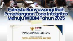 Polresta Banyuwangi Raih Penghargaan Zona Integritas Menuju WBBM Tahun 2025
