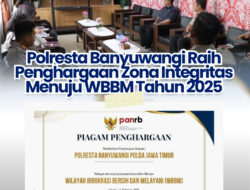 Polresta Banyuwangi Raih Penghargaan Zona Integritas Menuju WBBM Tahun 2025