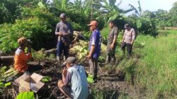 Babinsa Koramil 0825/09 Tegaldlimo, Kerja Bhakti Pembersihan Ranting Tepi Sungai Kendalrejo