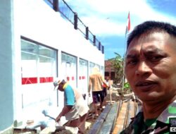 Babinsa Tegaldlimo Kawal Pembangunan Koperasi Desa, Dorong Kemandirian Ekonomi Warga Purwoagung