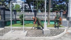 Koramil 0825/09 Tegaldlimo Gelar Kerja Bhakti Bersihkan Pangkalan