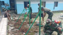 Sinergi TNI dan Santri, Koramil Gambiran Bangun Fasilitas Olahraga di Ponpes Darul Amin