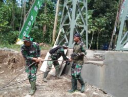 Tanpa Kenal Lelah, Kapten Kav Andoko Pimpin Langsung Pembangunan Jembatan Rakyat di Hari ke-34