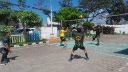 Koramil Pesanggaran Olah Raga Bola Voli Rutin Untuk Menjaga Kesehatan Jasmani