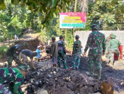 Kapten Kav Andoko Pimpin Karya Bakti Hari Kedua Pembangunan Jembatan Garuda, Perkuat Akses Vital Dusun Gumukcandi