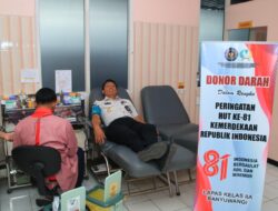 Peringati HUT RI ke-81, Aksi Donor Darah Pegawai Lapas Banyuwangi Bantu Amankan Stok PMI